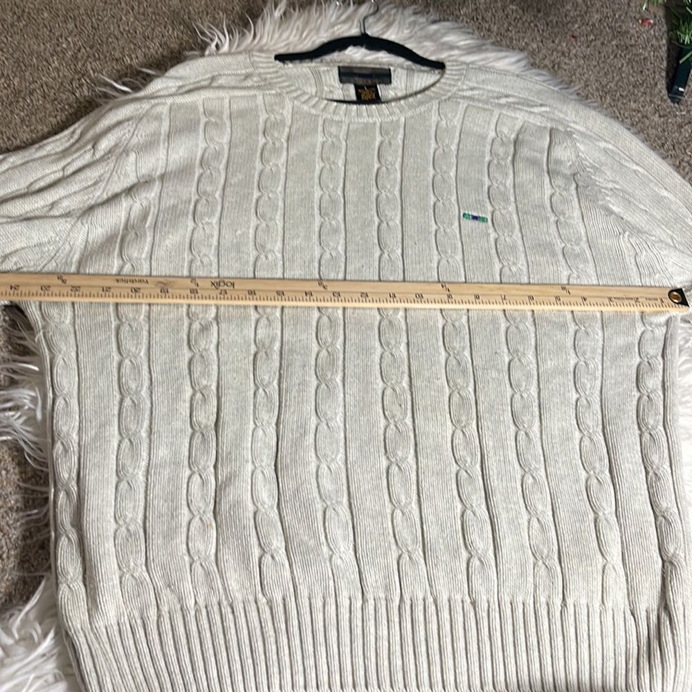 Vintage Alexander Julian sweater Mens size large cotton cable knit crew neck 90s - Picture 9 of 12
